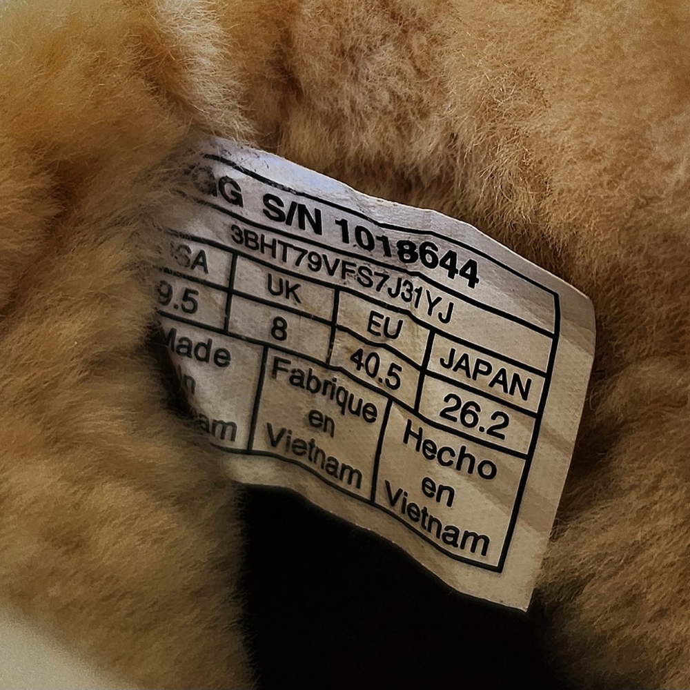 NWOT UGG "Kasen" Suede Sherpa Block Heel Ankle Boot Tan Leather | Women’s 9.5 - Picture 10 of 13